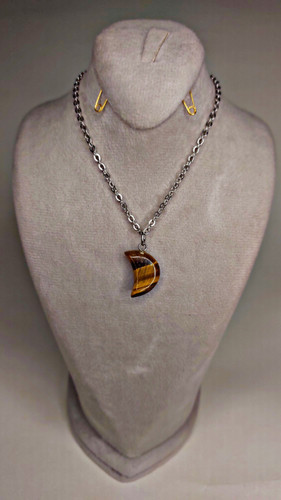 گردنبند ماه سنگ چشم ببر