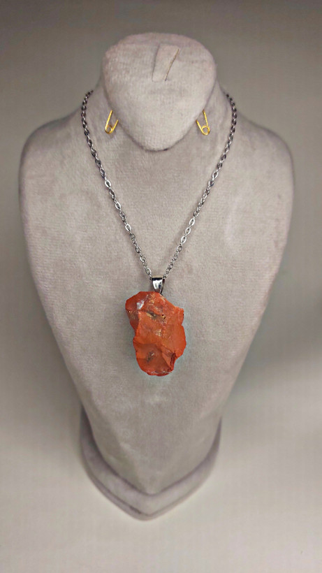 گردنبند راف سنگ جاسپر سرخ