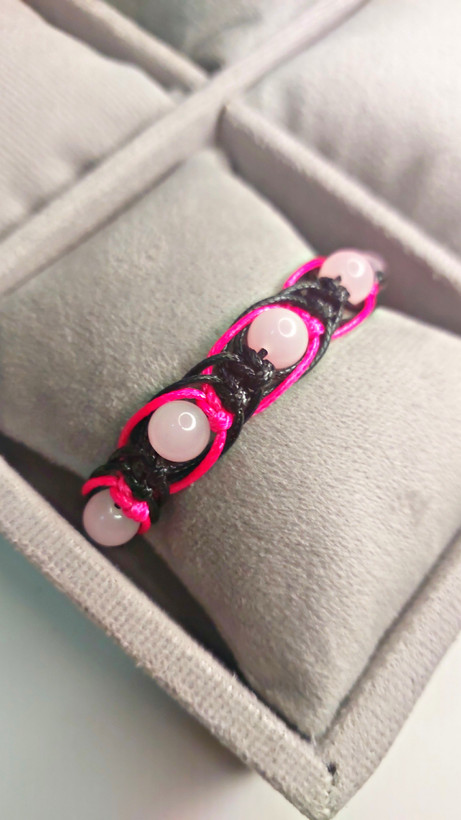 دستبند بافت سنگ رزکوارتز