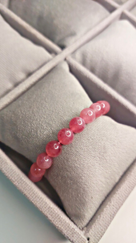 دستبند سنگ کوارتز توت فرنگی