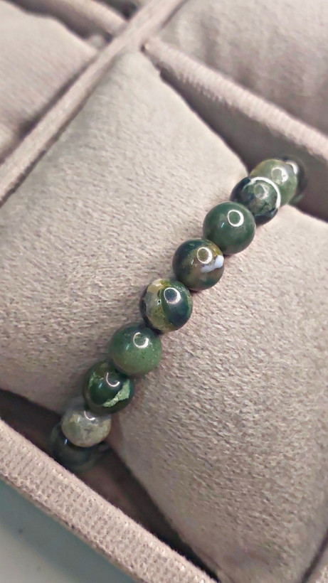 دستبند سنگ عقیق خزه ایی