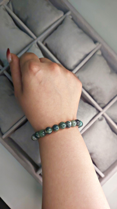 دستبند سنگ Moss Agate