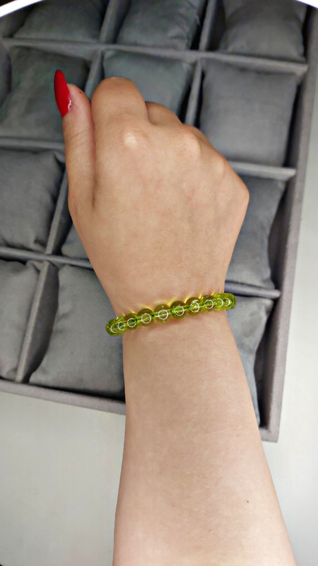 دستبند سنگ زبرجد تراش گرد