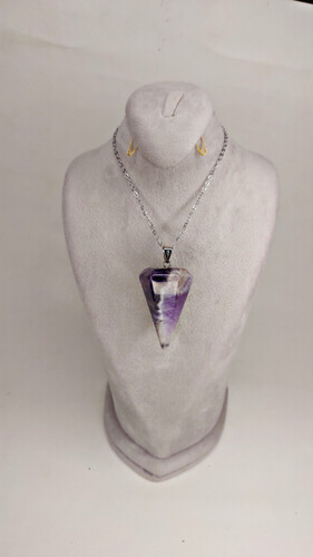 گردنبند پاندول سنگ آمیتیست