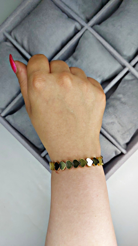 دستبند سنگ حدید قلب