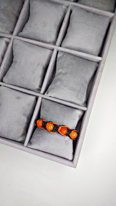 دستبند سنگ عقیق پرتقالی