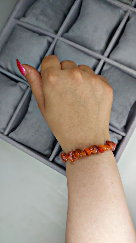 دستبند سنگ کارنلین چیپسی