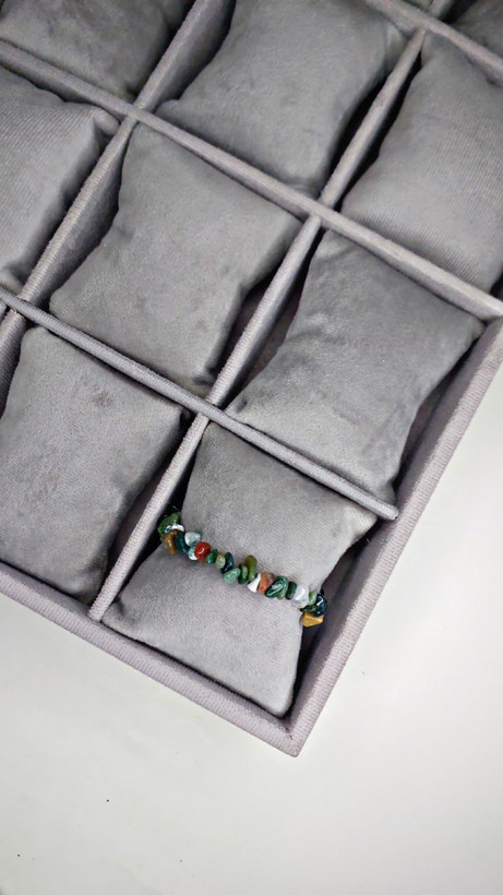 دستبند نامنظم سنگ عقیق خزه ای