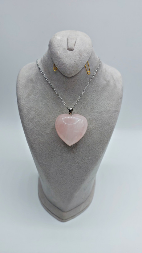 گردنبند قلب رزکوارتز